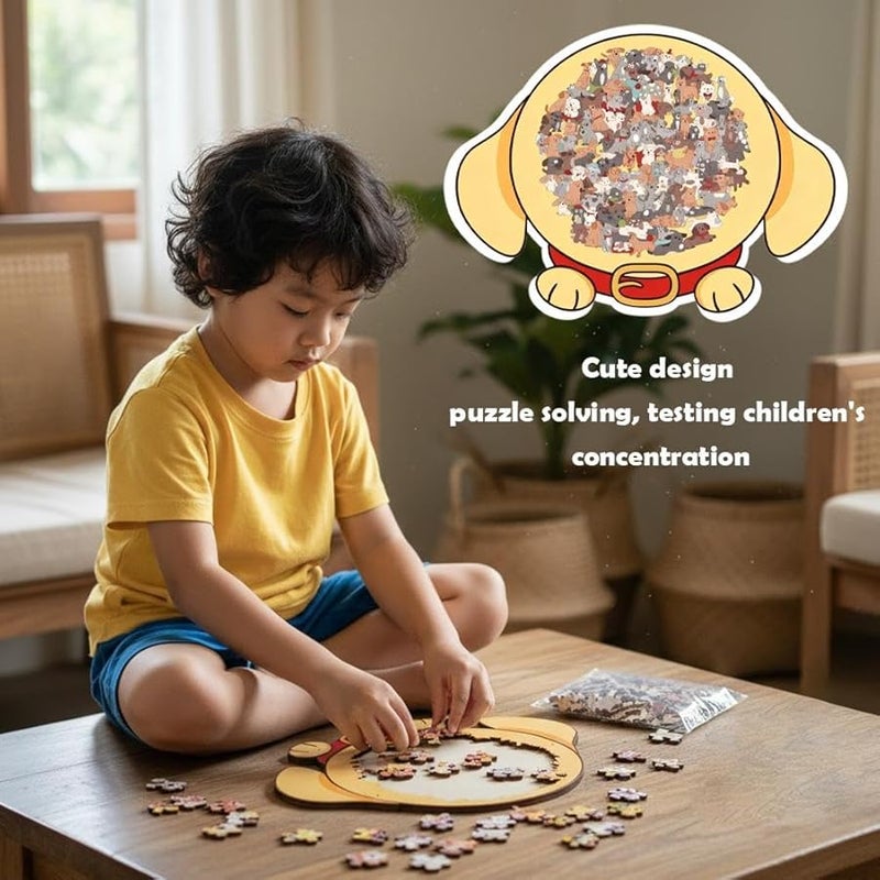 لغز خشبي على شكل دب هدية حيوانية فريدة لعشاق الكلاب ديكور للمنزل - Image 4